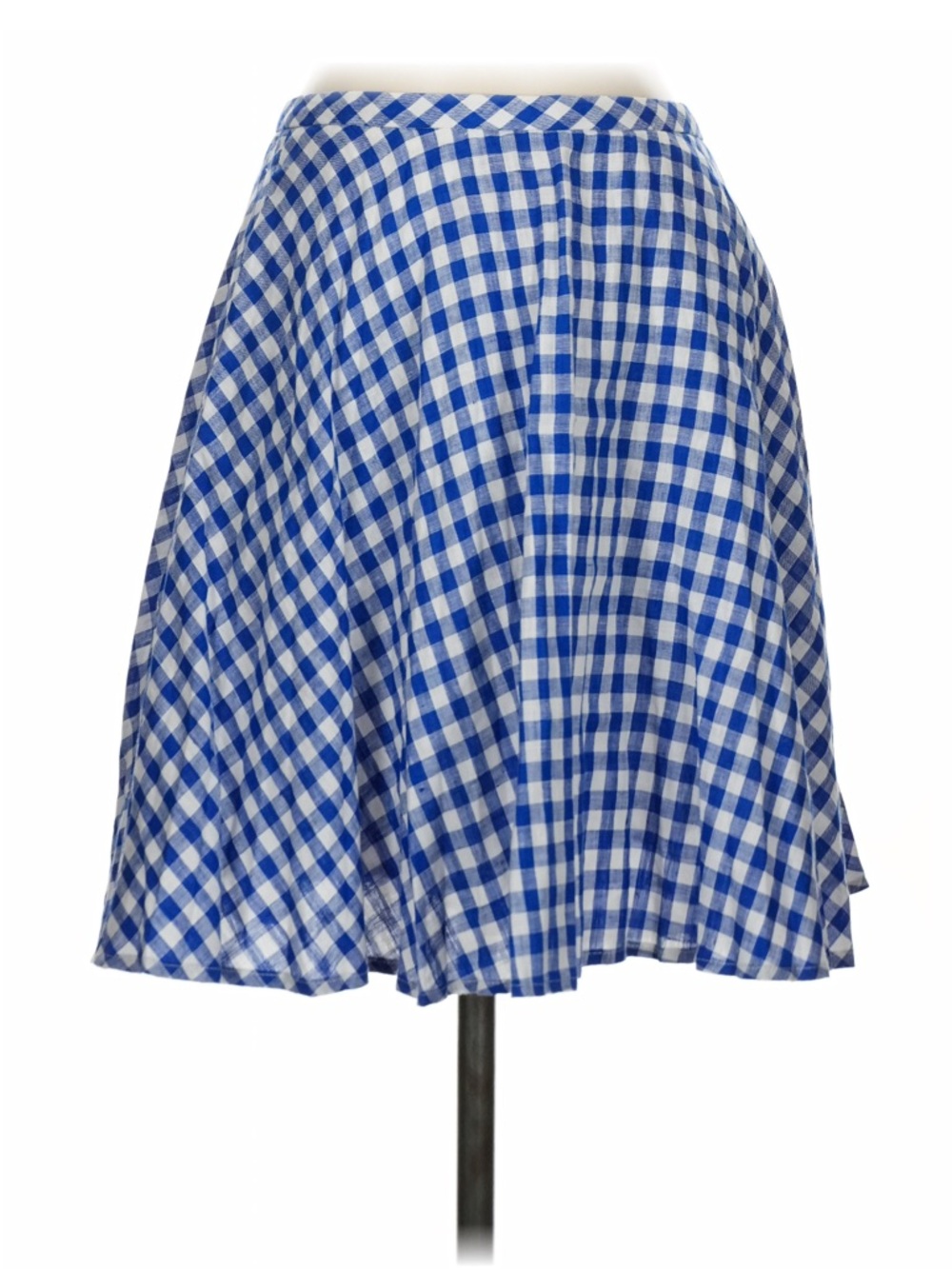 J. Crew Blue and White Gingham Circle Skirt
